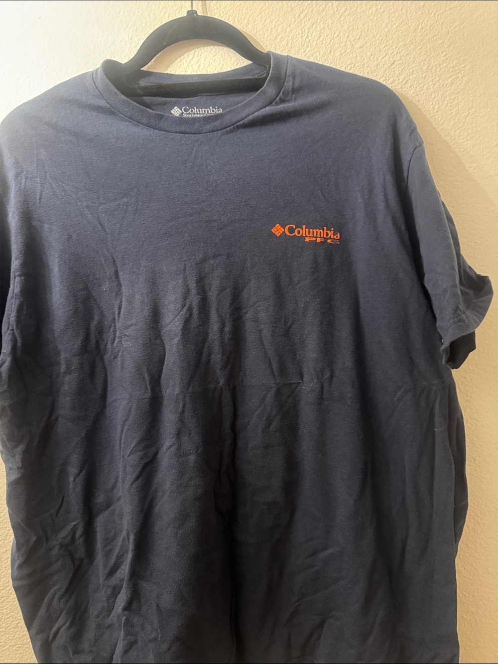 Columbia Navy Short-Sleeve Tee with Orange Logo